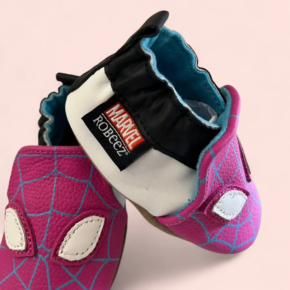 Robeez Marvel Spider-Man Soft Soles Baby Shoes - Pink Ghost-Spider (0-6 Months)